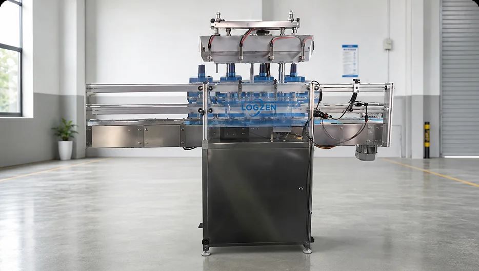 Bottle packaging machine on factory test in the Longsn assembly hall