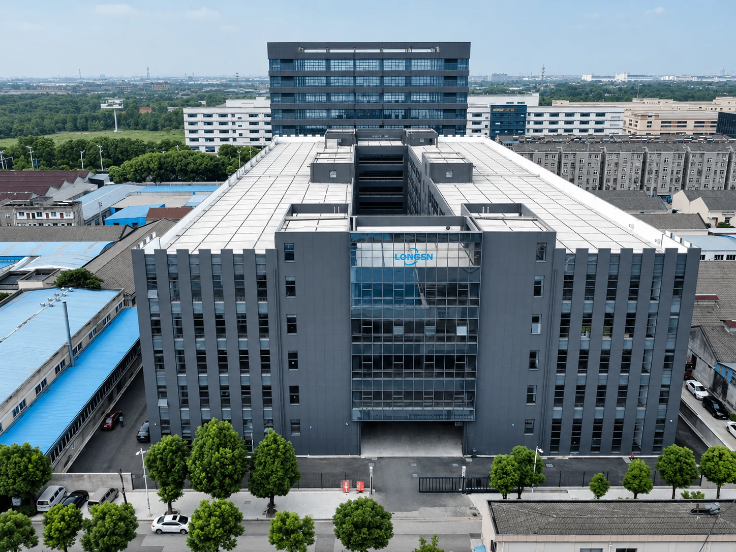 Zhangjiagang Longsn Machine factory building aerial view