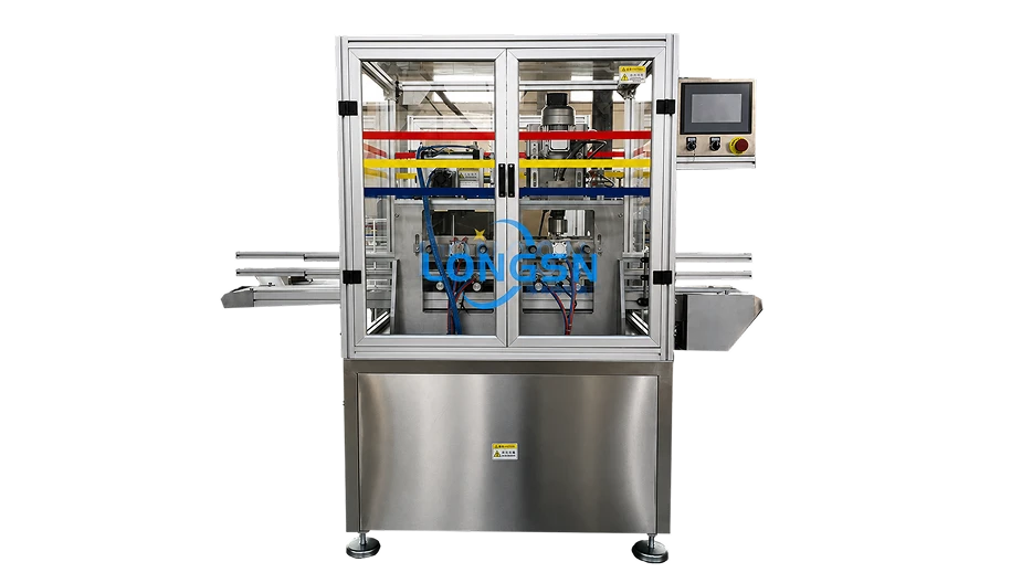 Plastic bottle neck cutting and leak testing machine by LONGSN